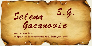 Selena Gačanović vizit kartica
